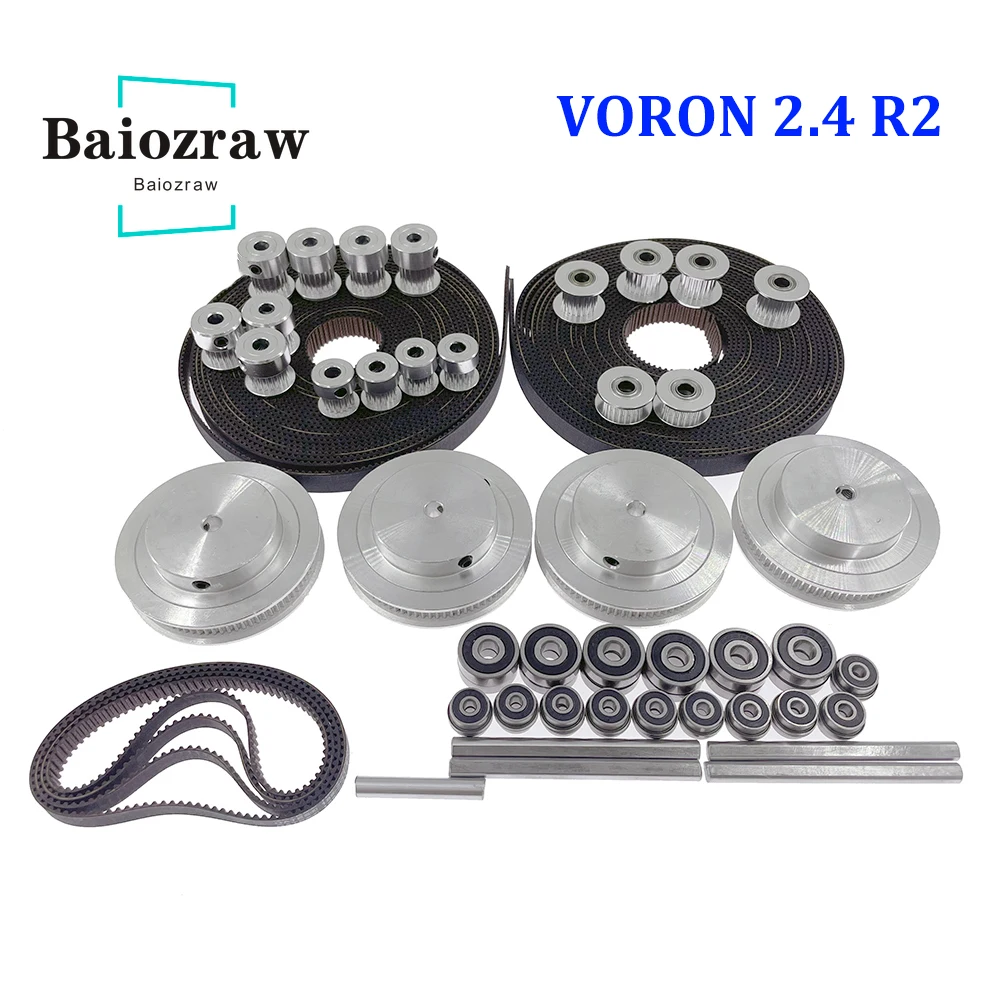 Voron 2.4 R2 Kit - Baiizraw-Corexyモーションパーツセット、オープンベルト、ボルソン2.4 r2、gt2 LL-2GT rf、2gt 16t 20t用プーリーシャフトベアリング