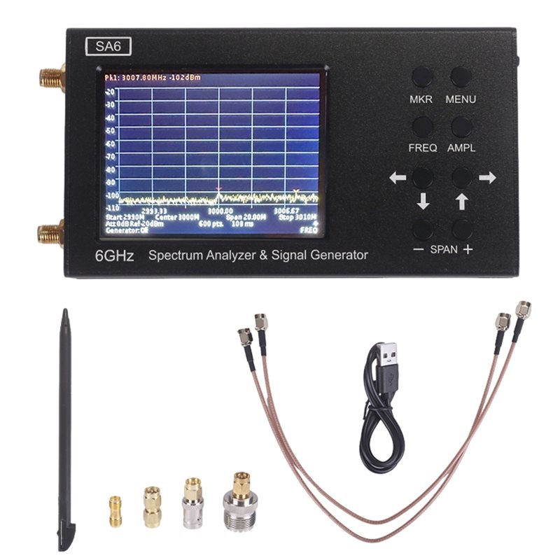 Signal Generator Spectrum Analyzer - B23B SA6 ハンドヘルドスペクトラムアナライザー信号発生器、トラッキング信号源付き、35-6000MHz、3.2インチタッチスクリーン
