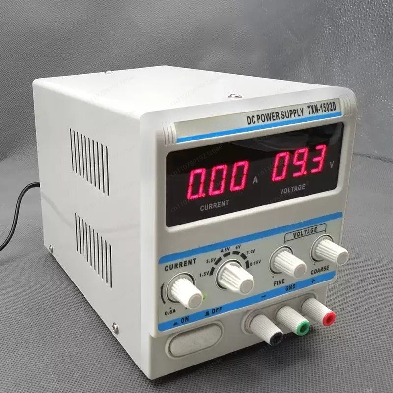 Linear Lab Power Supply Adjustable - TXN‑1502D リニア調整式DC電源、15V 2A、機器修理、学生および教育ラボ用
