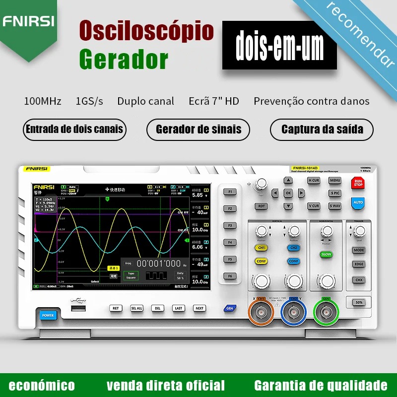 Digital Storage Oscilloscope 100Mhz - FNIRSI 1014D デジタルオシロスコープ 2 in 1