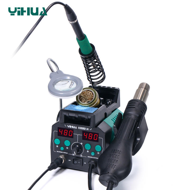 YIHUA 938BD-III 775W 2 in 1 T1 - Hot Air Rework Station T12 のレビューと価格