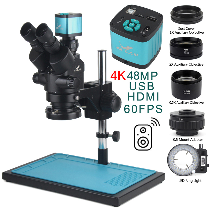 3.5X-90X サイマル焦点ステレオ三眼顕微鏡 4K 2K - Stereo Trinocular Microscope Pcb のレビューと価格