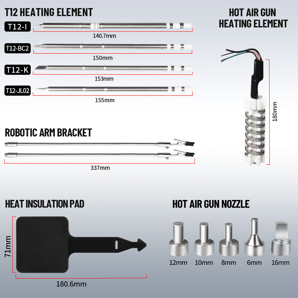 700W 2 in 1 ホットエアはんだ付けステーション T - Hot Air Rework Station T12 のレビューと価格