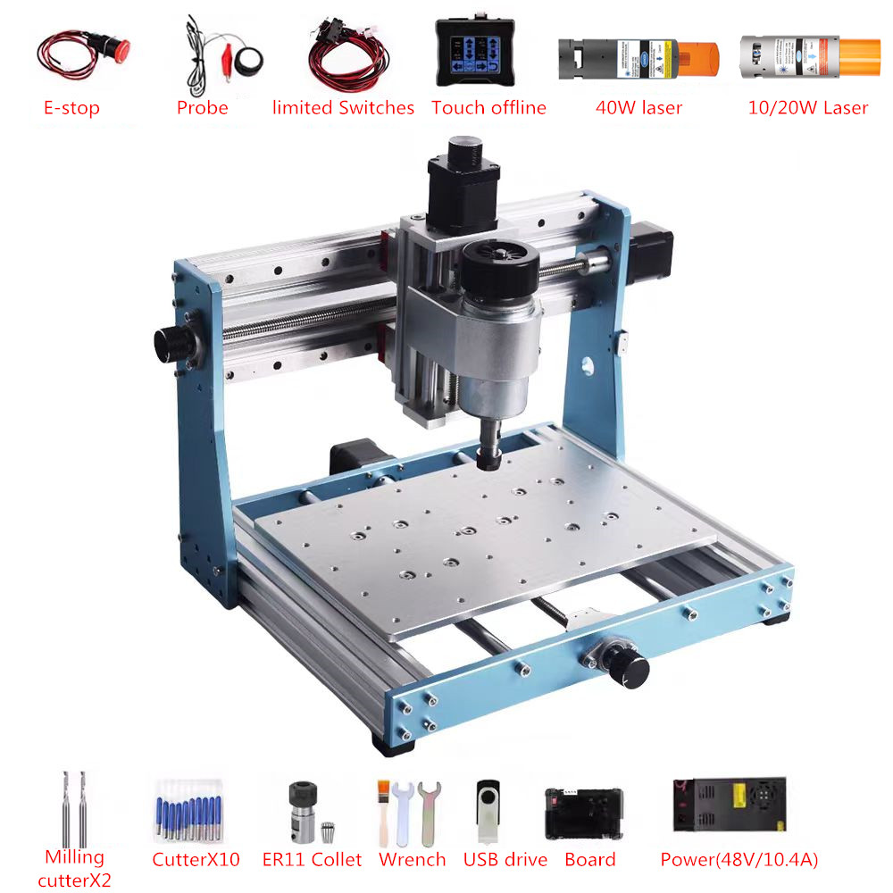 フルメタルミニ CNC ルーター 3020 プロ彫刻機 50 - Mini Laser Engraver Cnc Router のレビューと価格