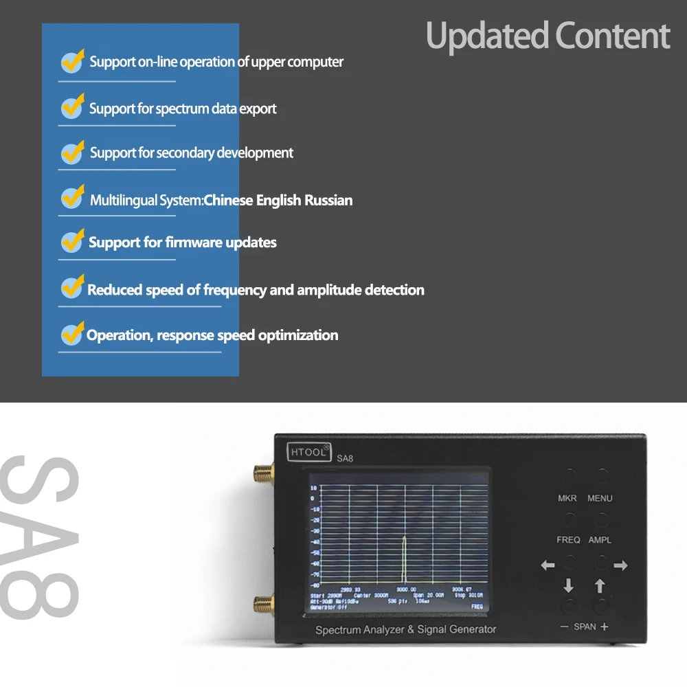 HTOOL SA8 スペクトラムアナライザ 35M-6.2G - Signal Generator Spectrum Analyzer のレビューと価格