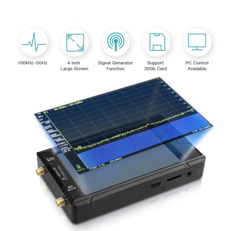 新しいハンドヘルド小型スペクトラムアナライザー 100k-5 - Signal Generator Spectrum Analyzer のレビューと価格