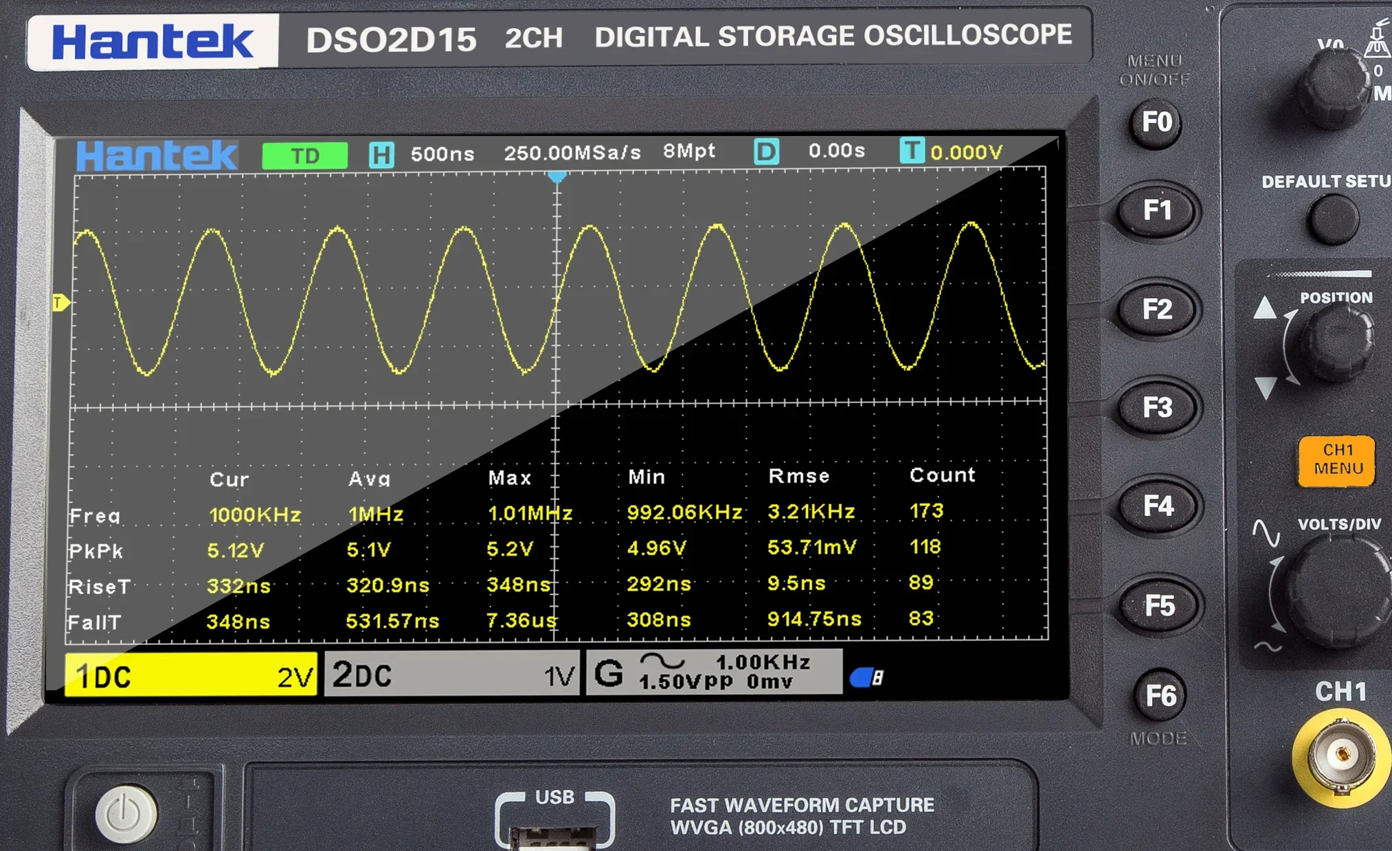 感度 Hantek 信号生成オシロスコープ DSO2C10  - Digital Storage Oscilloscope 100Mhz のレビューと価格